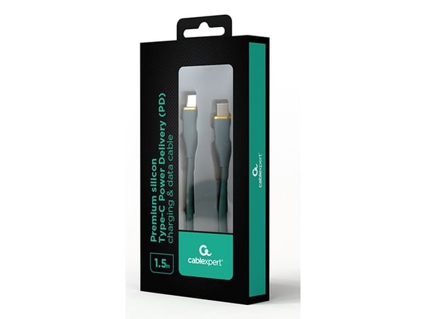 Cablexpert Premium - USB-kabel - USB-C (hann) til USB-C (hann) - USB 2.0 - 3 A - 1.5 m - formstøpt, Power Delivery-støtte, data & lading - midnattg...