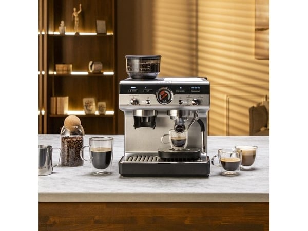Krups Precision XP801T10, Espressomaskin, 3 l, Malt kaffe, Innebygd kaffekvern, Svart, Rustfritt stål