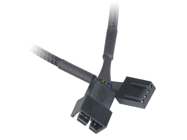 Akasa - Förlängningsströmkabel till fläkt - 4-stifts PWM (hona) till 4-stifts PWM (hane) - 30 cm - svart (paket om 4)