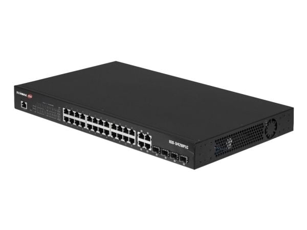 Edimax Pro IGS-5428PLC - Switch - industrial, Surveillance, VLAN, PoE+, Web, Smart - smart - 24 x 10/100/1000 (PoE+) + 4 x kombo Gigabit SFP/RJ-45 ...
