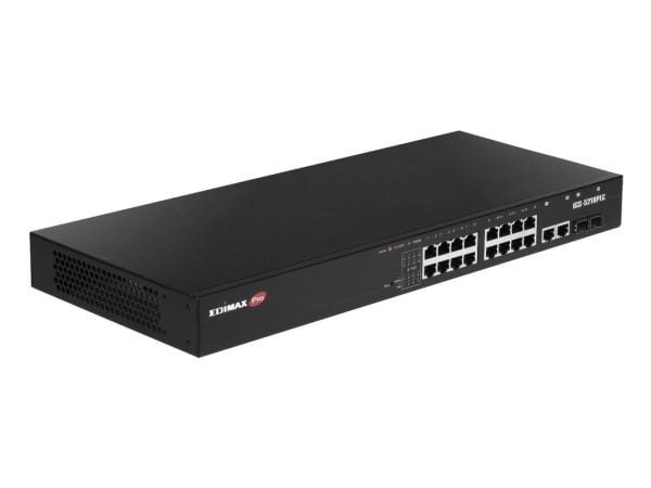 Edimax Pro IGS-5218PLC - Switch - industrial, Surveillance, VLAN, PoE+, Web, Smart - smart - 16 x 10/100/1000 (PoE+) + 2 x kombo Gigabit SFP/RJ-45 ...