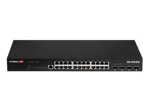 Edimax Pro GS-5424LX - Switch - smart - 24 x 10/100/1000 + 4 x 10 Gigabit SFP+ (opplenke) - rackmonterbar, stasjonær