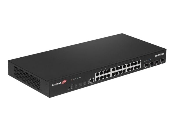 Edimax Pro GS-5424LX - Switch - smart - 24 x 10/100/1000 + 4 x 10 Gigabit SFP+ (opplenke) - rackmonterbar, stasjonær