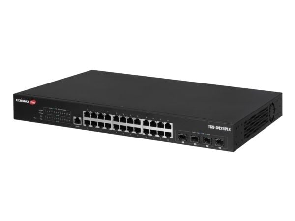 Edimax Pro TGS-5428PLX - Switch - surveillance, vlan, L2 - 24 x 2.5GBase-T + 4 x 10 Gigabit SFP+ (opplenke) - stasjonær, rackmonterbar - PoE++ (400...