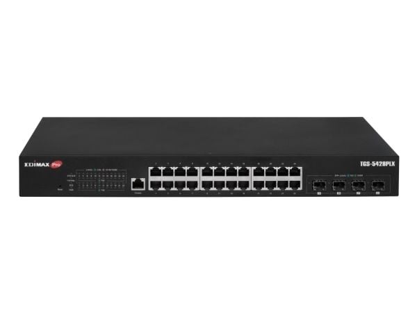 Edimax Pro TGS-5428PLX - Switch - surveillance, vlan, L2 - 24 x 2.5GBase-T + 4 x 10 Gigabit SFP+ (opplenke) - stasjonær, rackmonterbar - PoE++ (400...
