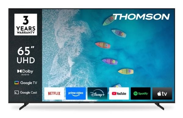Thomson 65UG4S15, 165,1 cm (65"), 3840 x 2160 pikseliä, LED, Älytelevisio, Wi-Fi, musta