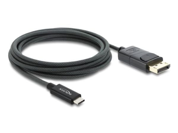 DeLOCK 81702, 2 m, USB Type-C, DisplayPort, Uros, Uros, Suora
