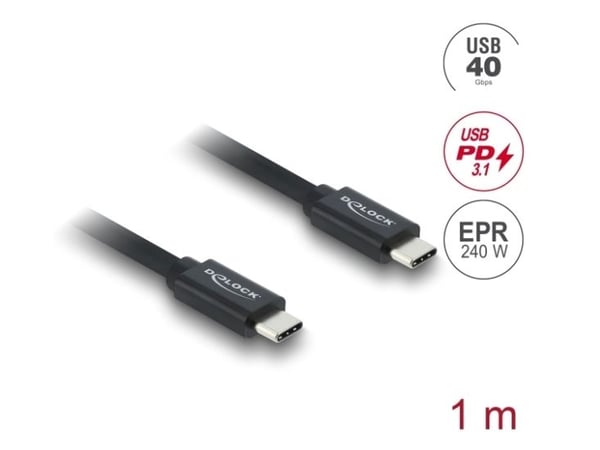 Delock Koaxiales USB 40 Gbps Kabel USB PD 3.1 240 W 1 m