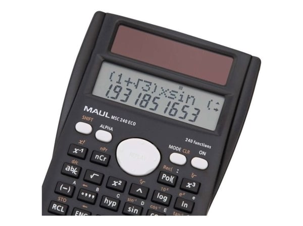 MAUL MSC 240 ECO, Desktop, Skjerm, 10 sifre, Batteri/Solcelle, Svart