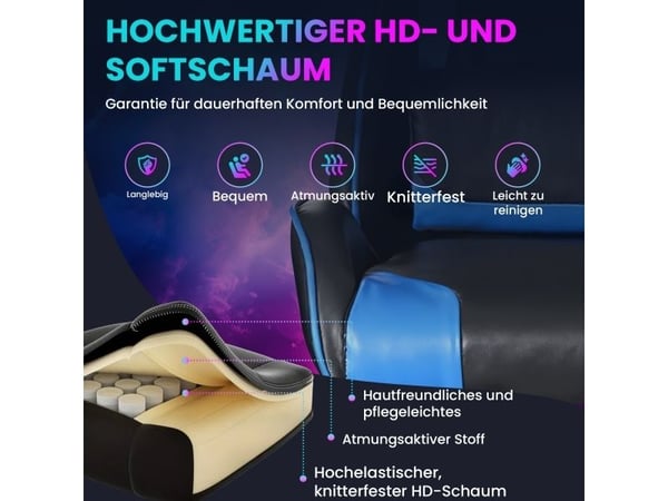 Extralink Gaming | Gaming stol | kontorstol, svingbar, kube, sort/blå, G-523