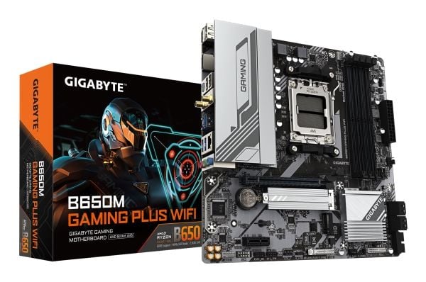 Gigabyte B650M GAMING PLUS WIFI - 1.X - emolevy - micro ATX - Socket AM5 - AMD B650 Chipset - USB 3.2 Gen 1, USB-C 3.2 Gen 1 - 2.5 Gigabit LAN, Blu...