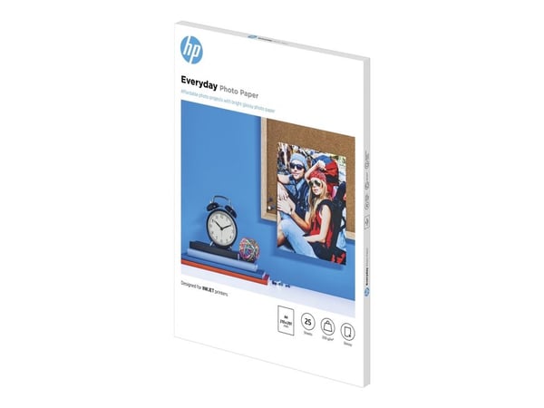 HP Everyday Photo Paper - Blank - 8 mille - A4 (210 x 297 mm) - 200 g/m² - 25 ark fotopapir - for Deskjet 21XX, 2622, 36XX; Officejet 52XX, 6000, 6...