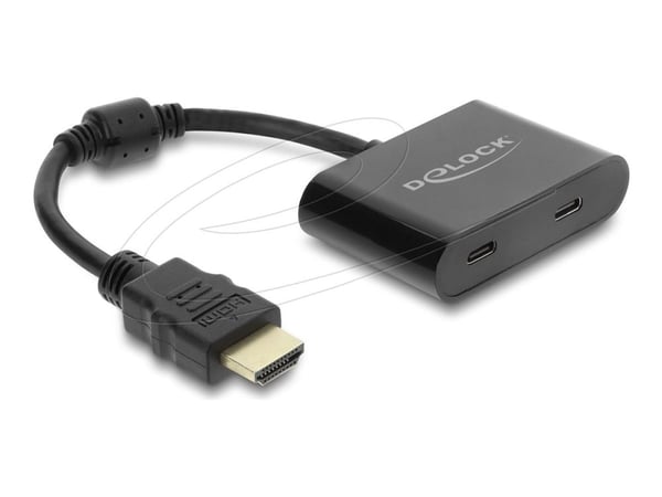 Delock - Adapterkabel - HDMI hane till USB-C hona - 18 cm - svart - HDR-stöd, stöd för DP Alt-läge, 4K60Hz (3840 x 2160) stöd