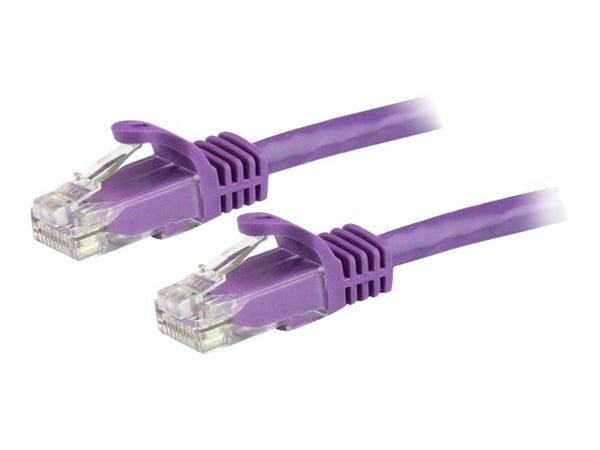 Startech 15m CAT6 Ethernet Cable, 10 Gigabit Snagless RJ45 650MHz 100W PoE Patch Cord, CAT 6 10GbE UTP Network Cable w/Strain Relief, Purple, Wirin...