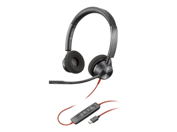 HP Poly Blackwire 3320-M - Blackwire 3300 series - headset - på örat - kabelansluten - USB-C - svart - Certifierad för Microsoft-teams