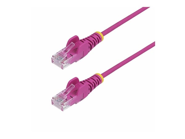Startech 2.5m Pink Slim CAT6 Ethernet Cable, Snagless, 28AWG, LSZH - Koblingskabel - RJ-45 (hann) til RJ-45 (hann) - 2.5 m - 3.6 mm - UTP - CAT 5/5...