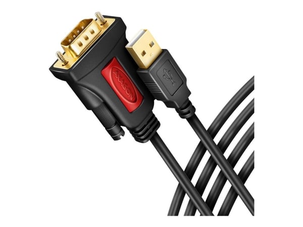 AXAGON - Seriell kabel - DB-9 (hann) til USB (hann) - 1.5 m - aktiv, støtter RS-232 seriell grensesnitt, tommelskruer, gullbelagte kontakter