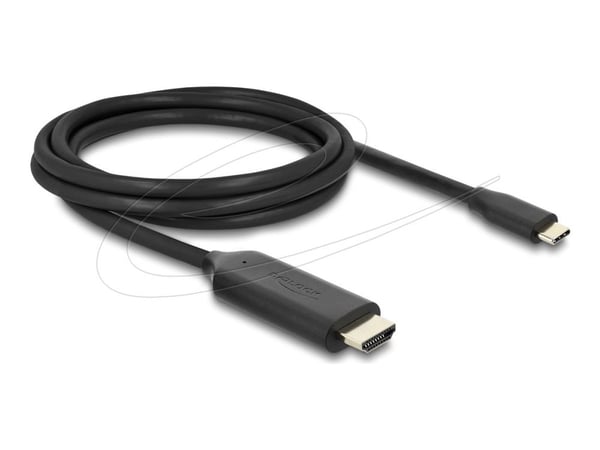 Delock - Adapterkabel - USB-C hane till HDMI hane - 2 m - svart - 4K144 Hz (3840 x 2160) stöd, 8K60 Hz (7680 x 4320) stöd, stöd för DP Alt-läge