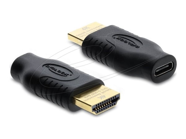 Delock - High Speed - video adapter - USB-C hann til HDMI hunn - svart - støtte for 4K 60 Hz (3840 x 2160), Støtte for DP Alt-modus