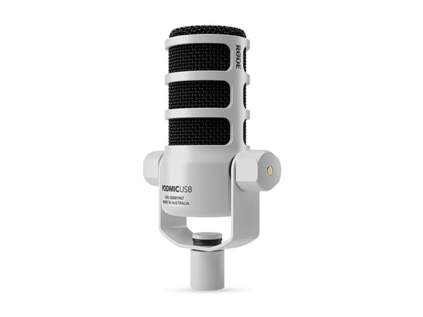RØDE PodMic USB - Mikrofon - 3-stifts XLR, USB, 3,5 mm-jakk - hvit