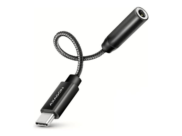 AXAGON ADA-HC - Audioadapter - USB-C hann til mini-phone stereo 3.5 mm hunn - 10 cm - DAC chip, 384 kHz/32-bit