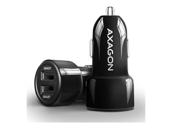 AXAGON PWC-5V5 - Bilstrømadapter - 24 watt - 2.4 A - QC 1.0 - 2 utgangskontakter (USB-type A)