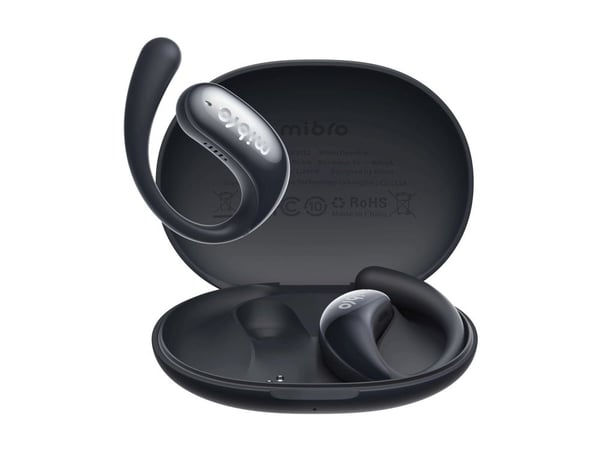 Mibro OpenEar - True wireless-hodetelefoner med mikrofon - åpent øre - over-øret-montering - Bluetooth - svart