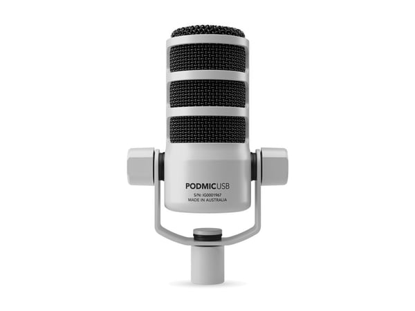 RØDE PodMic USB - Mikrofon - 3-stifts XLR, USB, 3,5 mm-jakk - hvit