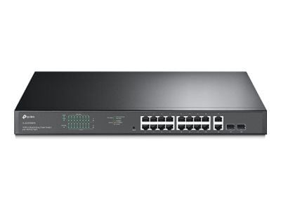 TP-Link JetStream TL-SG1218MPE - Switch - smart - 16 x 10/100/1000 (PoE+) + 2 x Gigabit SFP - rackmonterbar - PoE+ (192 W) - AC 100 - 240 V