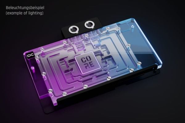 Alphacool 10269, Bakplate, Akryl, Aluminium, Kromfarget, Kopper, Nylon, Sort, Kromfarget, 3-Pin JST, 1/4", 60 °C