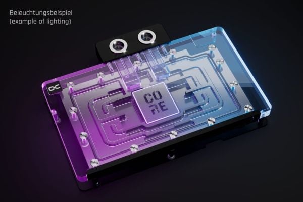 Alphacool 10259, Bakplate, Aluminium, Krom, Kobber, Svart, Krom, 3-Pin JST, 1/4", 60 °C