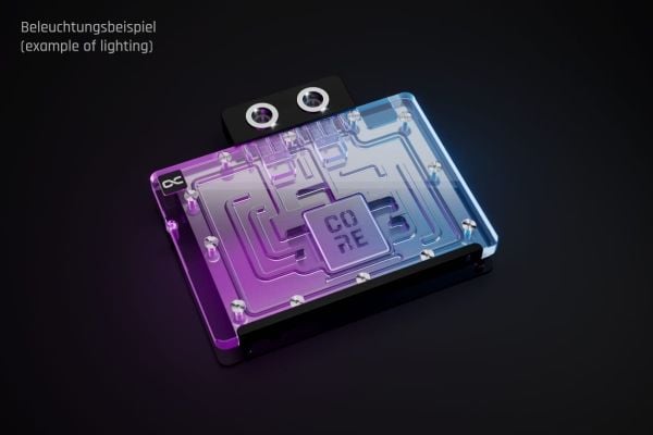 Alphacool 10265, Bakplate, Akryl, Aluminium, Kromfarget, Kopper, Nylon, Sort, Kromfarget, 3-Pin JST, 1/4", 60 °C
