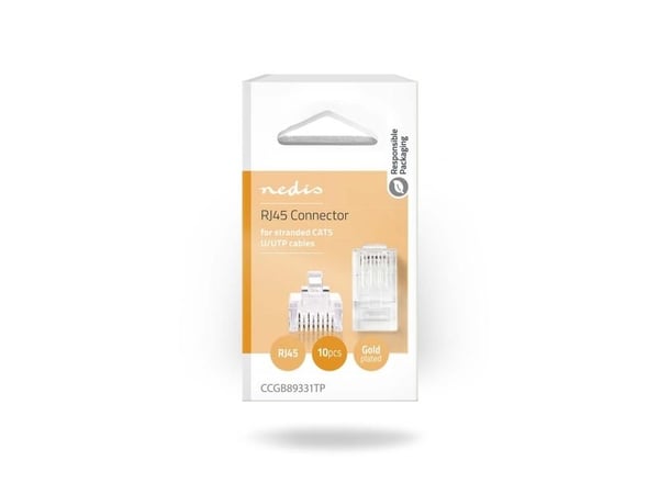 Nedis CCGB89331TP, RJ45, Läpinäkyvä, Uros, Suora, Polyvinyylikloridi (PVC), Cat5e