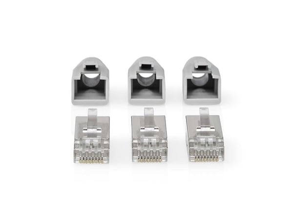 Nedis - Nettverkkontakt - RJ-45 (hann) rett - FTP - CAT 6 - grå (en pakke 10)