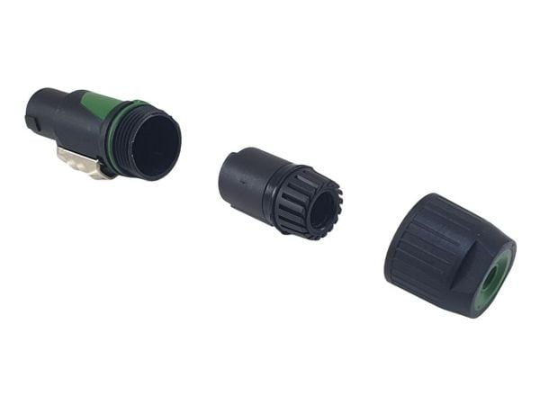 Equip 147932, 4-Pole speakON, Svart, Grønn, Hunkjønn, Rett, Metall, Plast, 0 - 40 °C