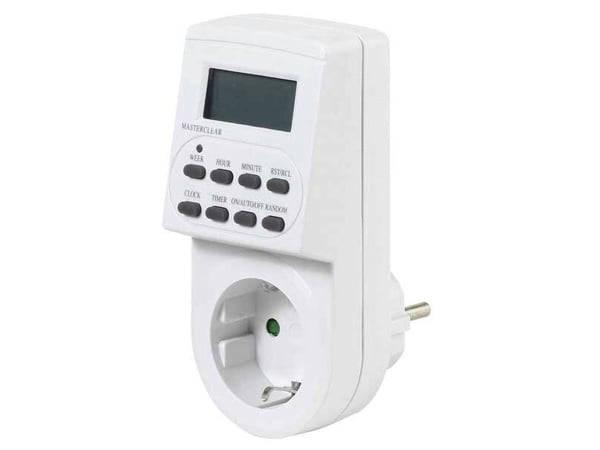 Vivanco Digital dag-/veckotimer, Daglig/ugentlig timer, Hvid, Digital, LCD, Knapper, 1 min.