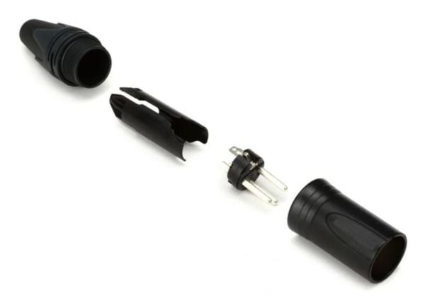 Equip 147930, 3-Pole XLR, Svart, Hankjønn, Rett, Metall, Plast, Gull