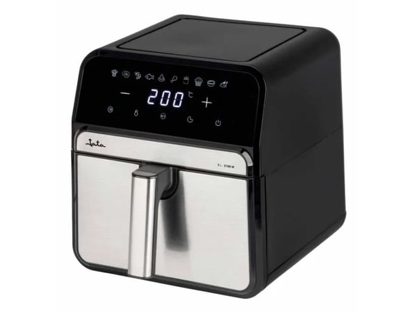 JATA JEFR1242, Kuumakiertoilmakypsennin, 8 L, 200 °C, 60 min, Yksi, musta, Hopea