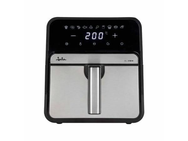 JATA JEFR1242, Varmluftsfrityr, 8 l, 200 °C, 60 min, Single/enkelt, Svart, Sølv