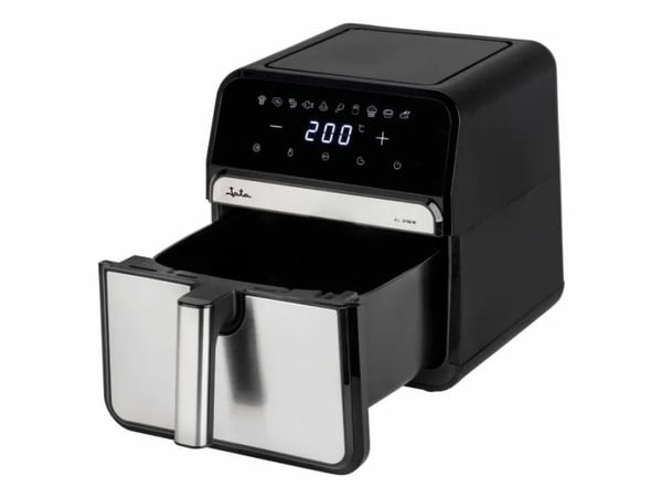 JATA JEFR1242, Varmluftsfrityr, 8 l, 200 °C, 60 min, Single/enkelt, Svart, Sølv