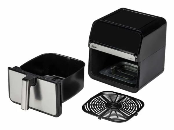 JATA JEFR1242, Varmluftsfrityr, 8 l, 200 °C, 60 min, Single/enkelt, Svart, Sølv