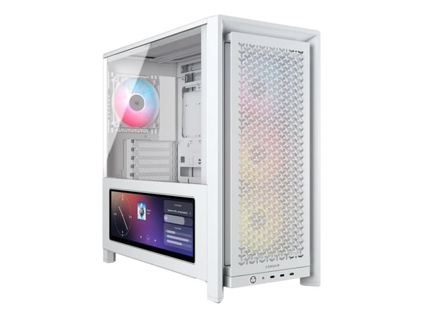 CORSAIR FRAME 4000D LCD RS ARGB - Midi-tårn gaming - utvidet ATX (E-ATX) - sidepanel med vindu (herdet glass) - ingen strømforsyning (ATX) - hvit -...