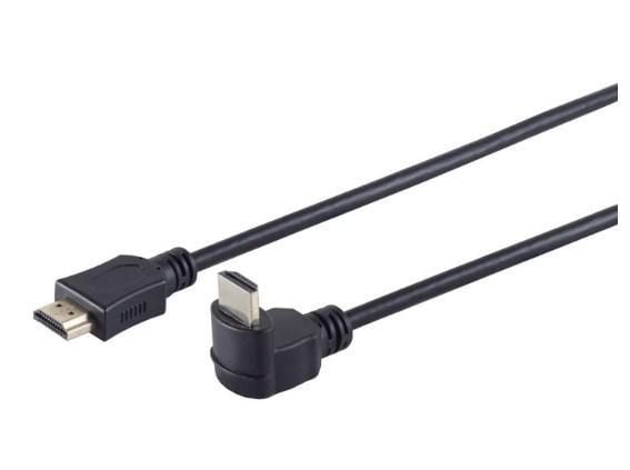MicroConnect - HDMI-kabel med Ethernet - HDMI hann rett til HDMI hann vinklet - 1 m - svart