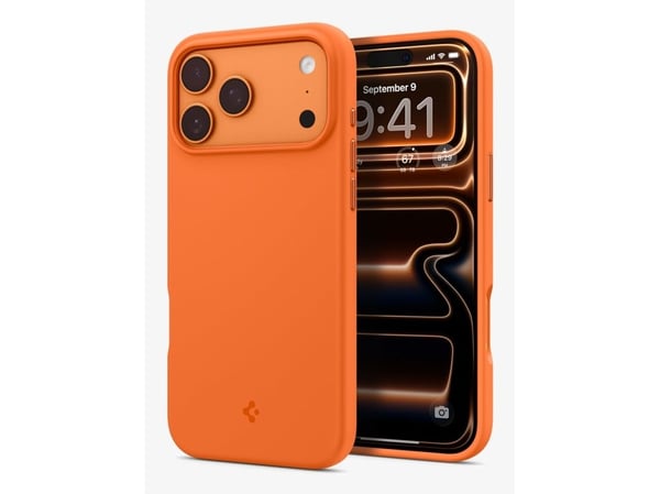 Spigen Silicone Fit (Mag Fit), Mobilskal, Apple, iPhone 17 Pro, 16 cm (6.3"), Orange