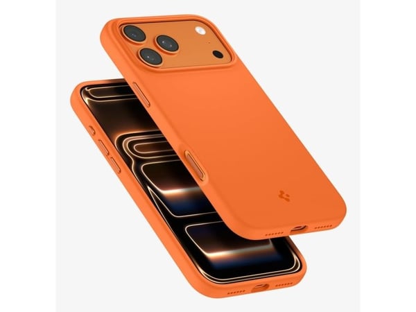 Spigen Silicone Fit (Mag Fit), Suojus, Apple, iPhone 17 Pro, 16 cm (6.3"), Oranssi