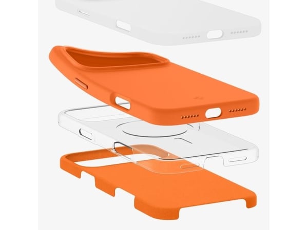 Spigen Silicone Fit (Mag Fit), Suojus, Apple, iPhone 17 Pro, 16 cm (6.3"), Oranssi