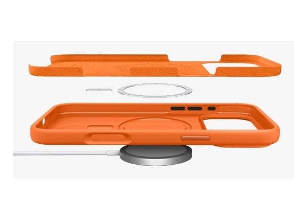 Spigen Silicone Fit (Mag Fit), Suojus, Apple, iPhone 17 Pro, 16 cm (6.3"), Oranssi