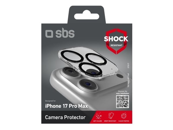 SBS TECAMGLIP1769, Apple, iPhone 17 Pro Max, Støtbestandig, Ripebestandig, Gjennomsiktig, 1 stykker