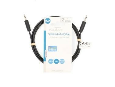 Nedis CAGL22000BK15, 3.5mm, Hankjønn, 3.5mm, Hankjønn, 1,5 m, Sort