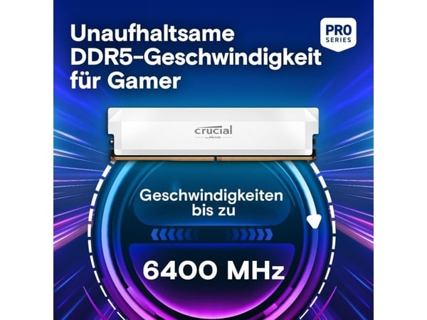 Crucial Pro - DDR5 - Kit - 32 GB: 2 x 16 GB - DIMM 288-PIN - 3000 MHz / PC5-48000 - CL38 - 1,35 V - puskuroimaton - on-die ECC - valkoinen